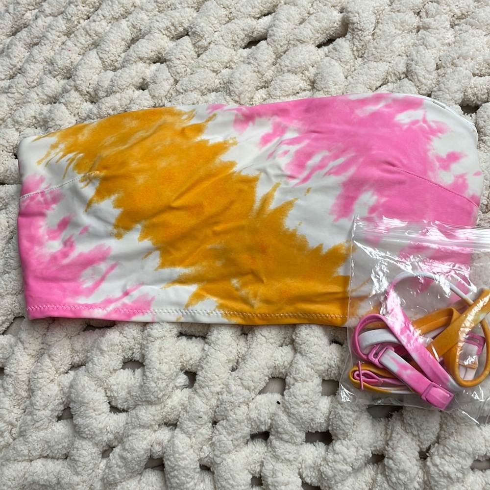 Aerie strapless tie dye bikini top Small